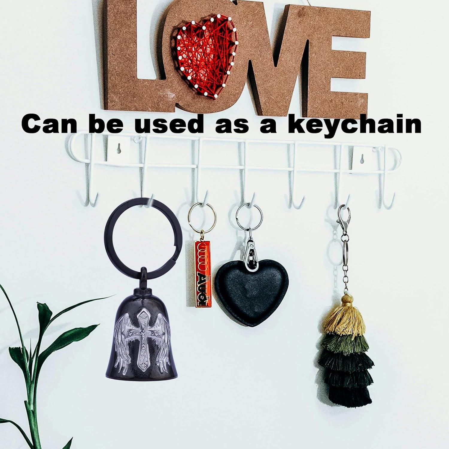 Campana de Motocicleta TEWAFOS Cruz Alada Negra Plateada