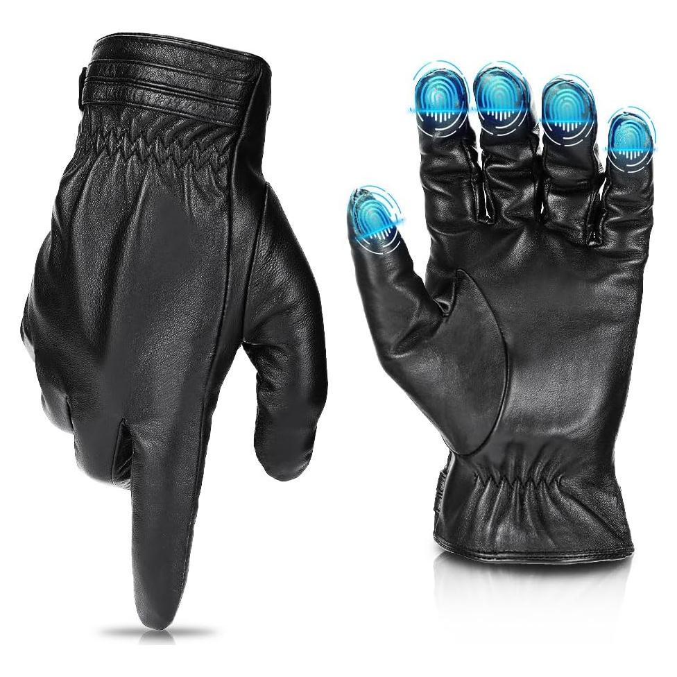 Guantes de Invierno KEMIMOTO de Cuero de Oveja Táctiles Unisex