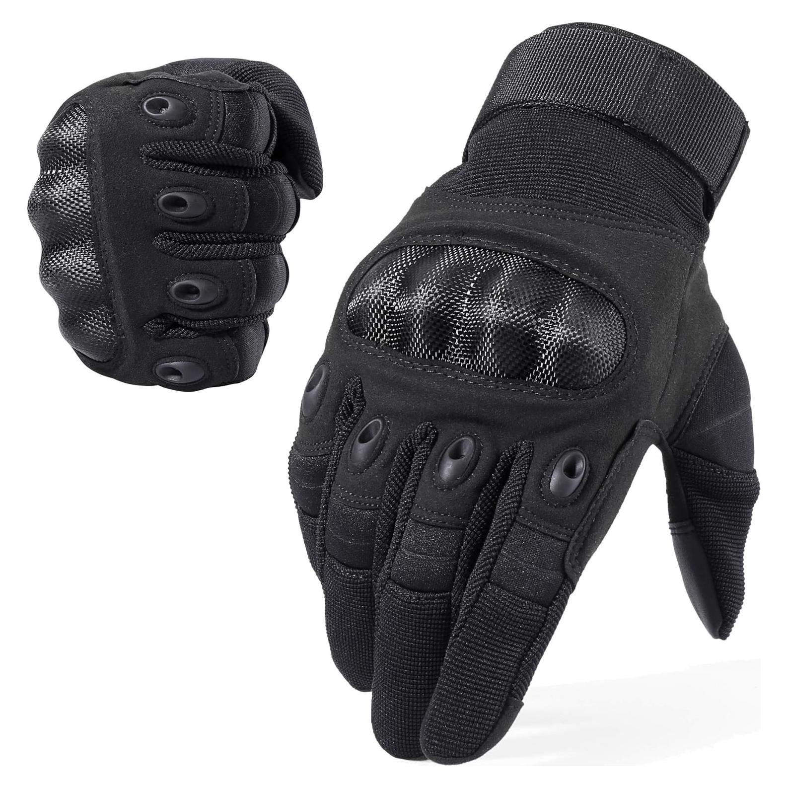 Guantes Tácticos WTACTFUL para Hombre Microfibra Negro