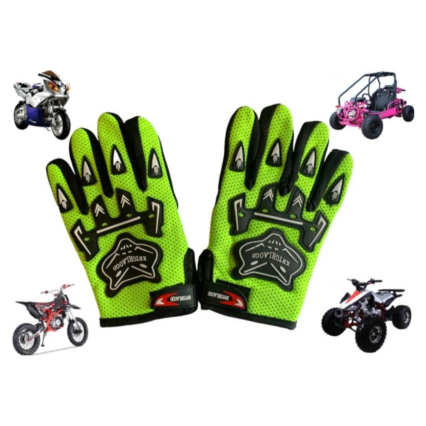 Guantes de Montar para Niños MRS Verde Lima 18x9 cm