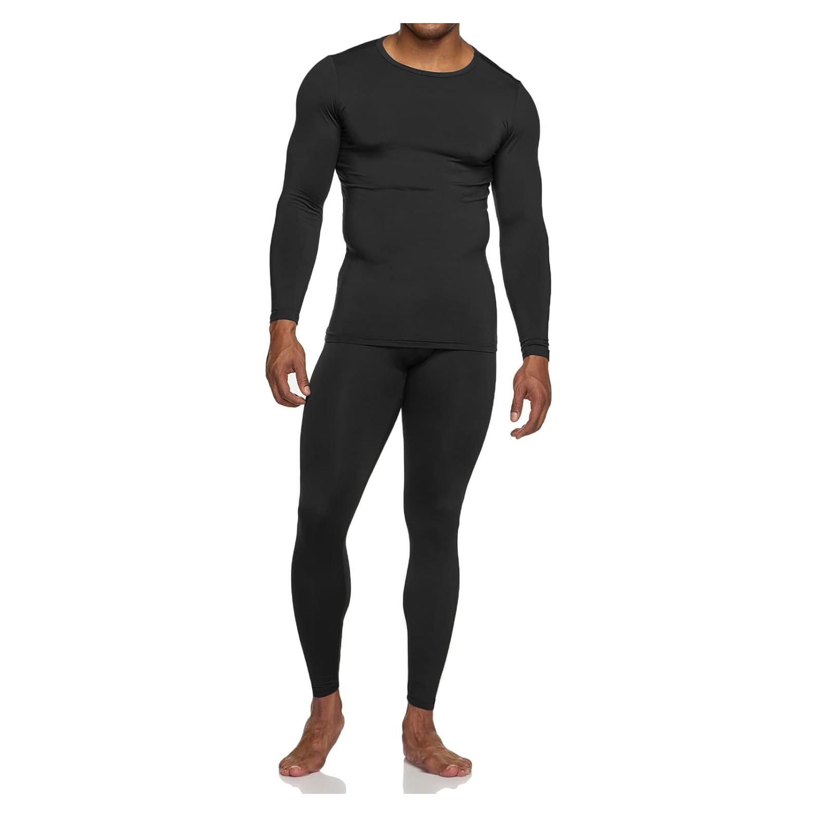 Conjunto Ropa Interior Térmica Hombre TSLA Franela Negra