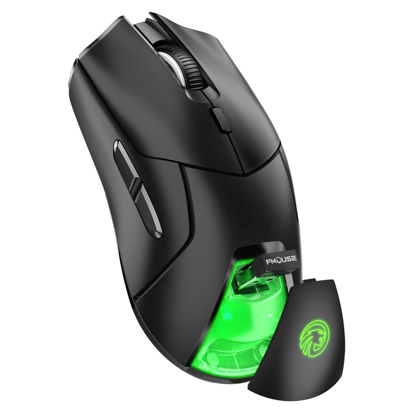 Ratón Gaming Inalámbrico FMOUSE M501 12000 DPI RGB Negro