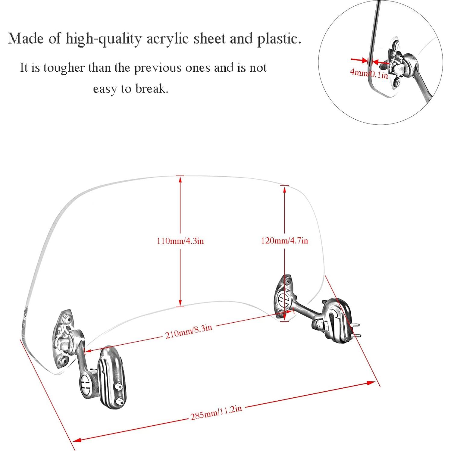 Extensión Parabrisas Universal SOPINEKO 210mm Ahumado para Motocicleta