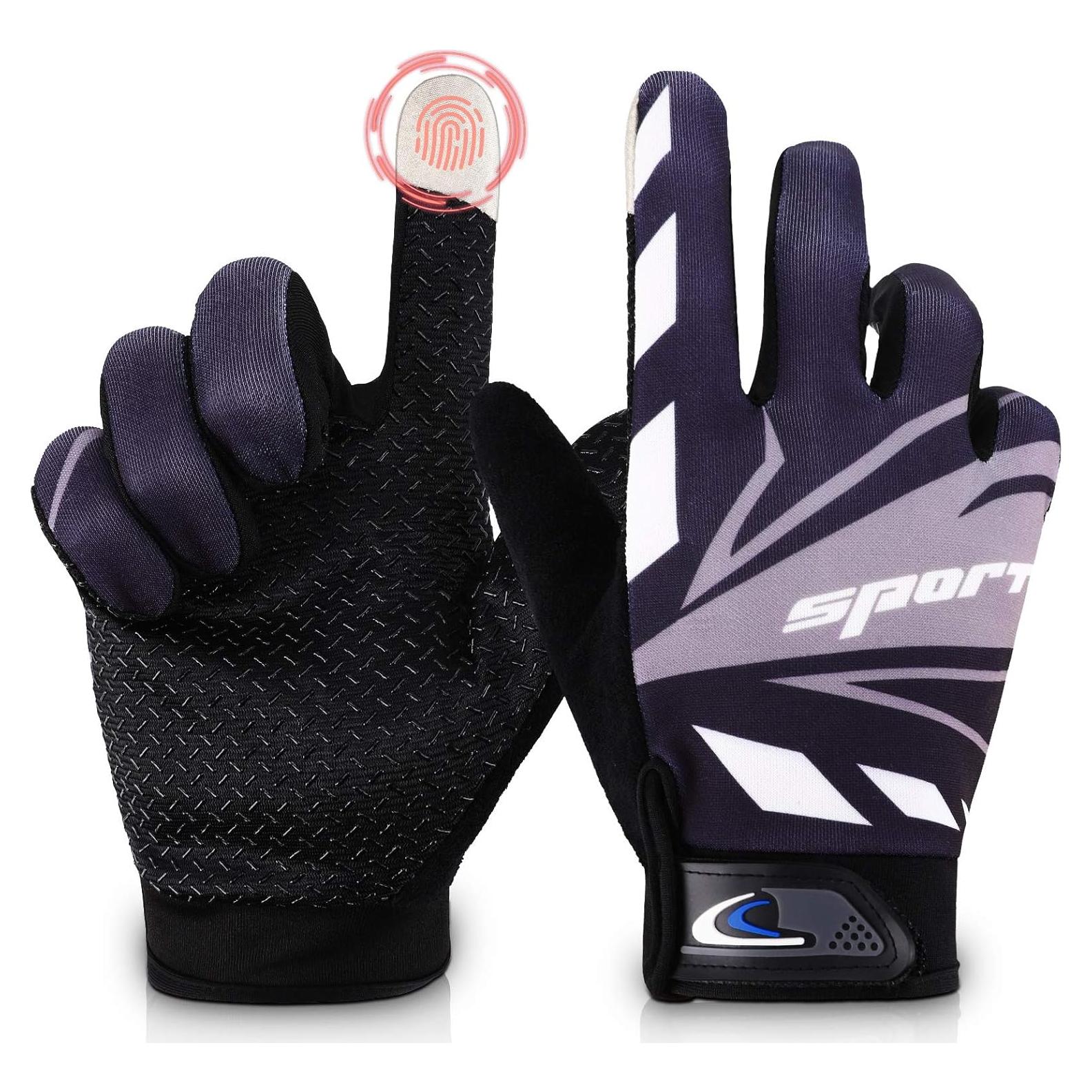 Guantes de Ciclismo Accmor Táctiles Negros - Tamaño Grande