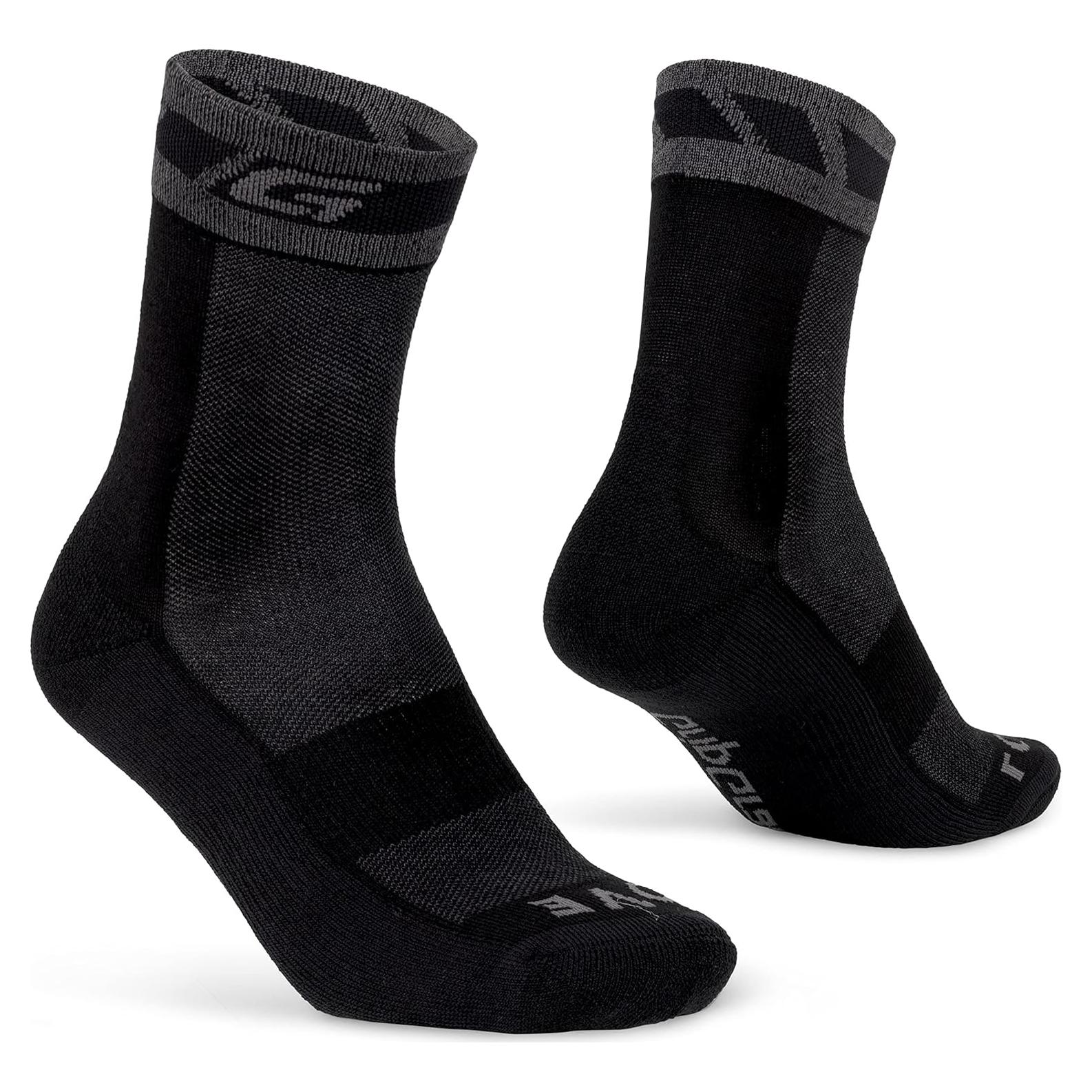 Calcetines de Ciclismo Térmicos GripGrab Merino 34% Negro 1 Par