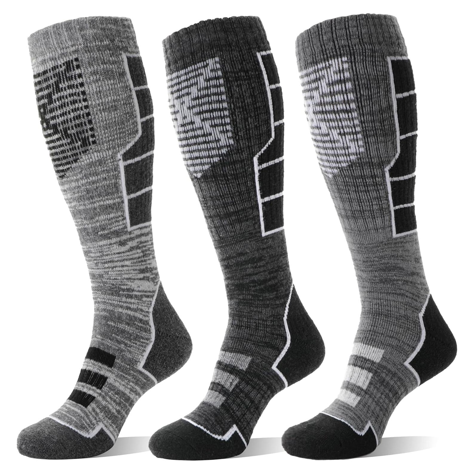 Anlisim 3 Pares Calcetines Térmicos de Lana Merino Unisex