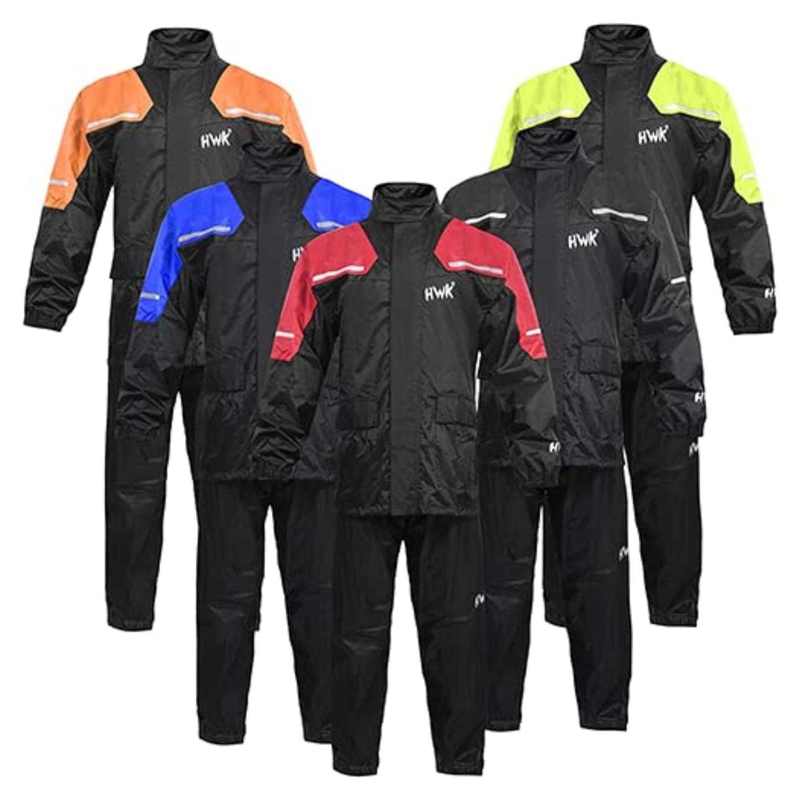 Traje de Lluvia Impermeable HWK para Motocicleta Rojo 3XL