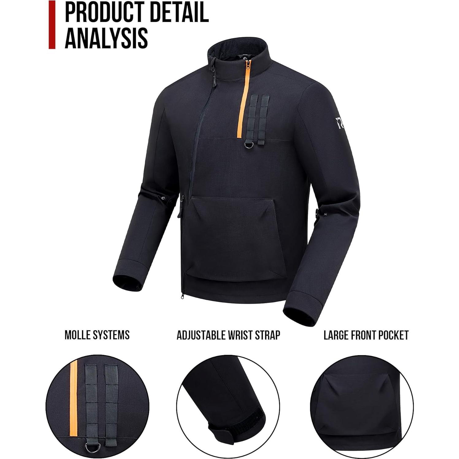 Chaqueta de Motocicleta RIDEIRON MJ5502 con Armadura CE Negra L