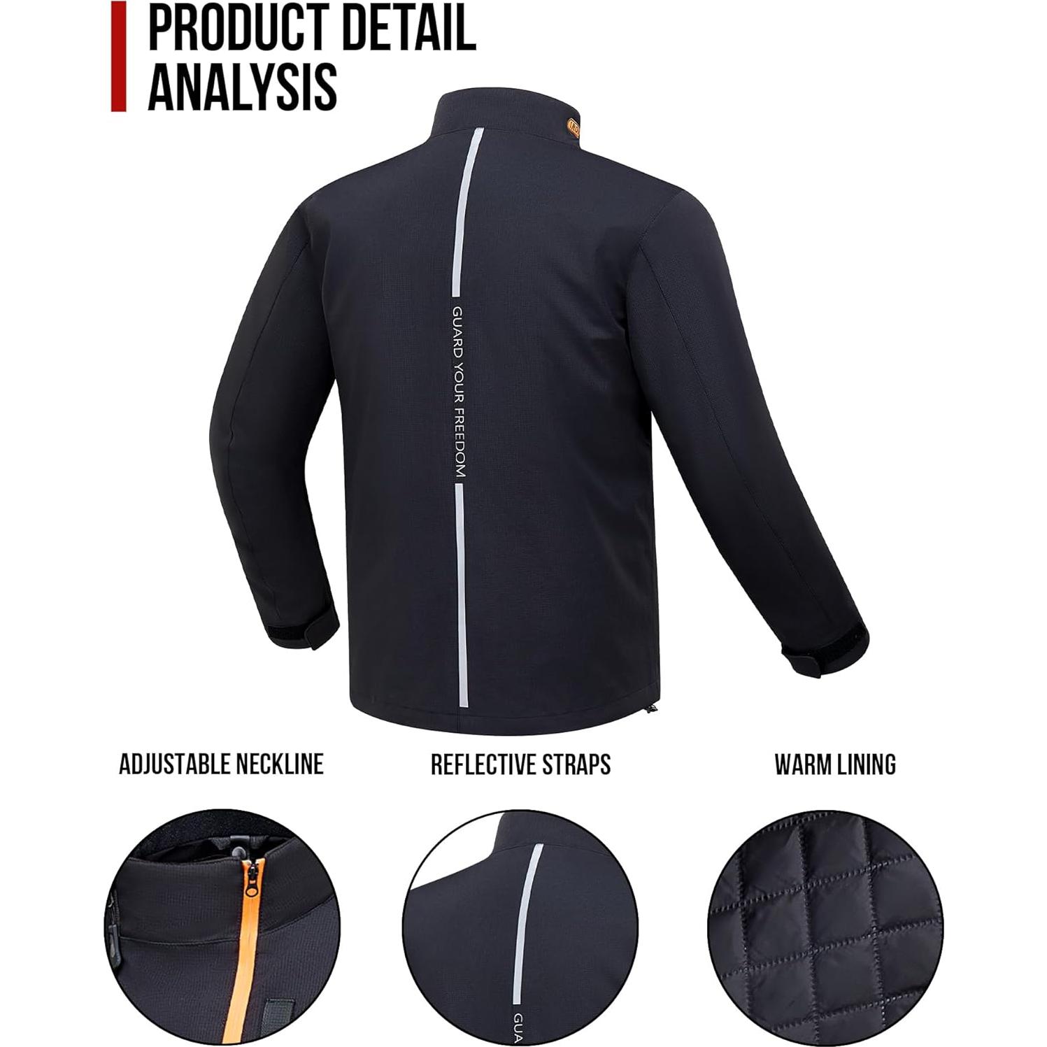 Chaqueta de Motocicleta RIDEIRON MJ5502 con Armadura CE Negra L