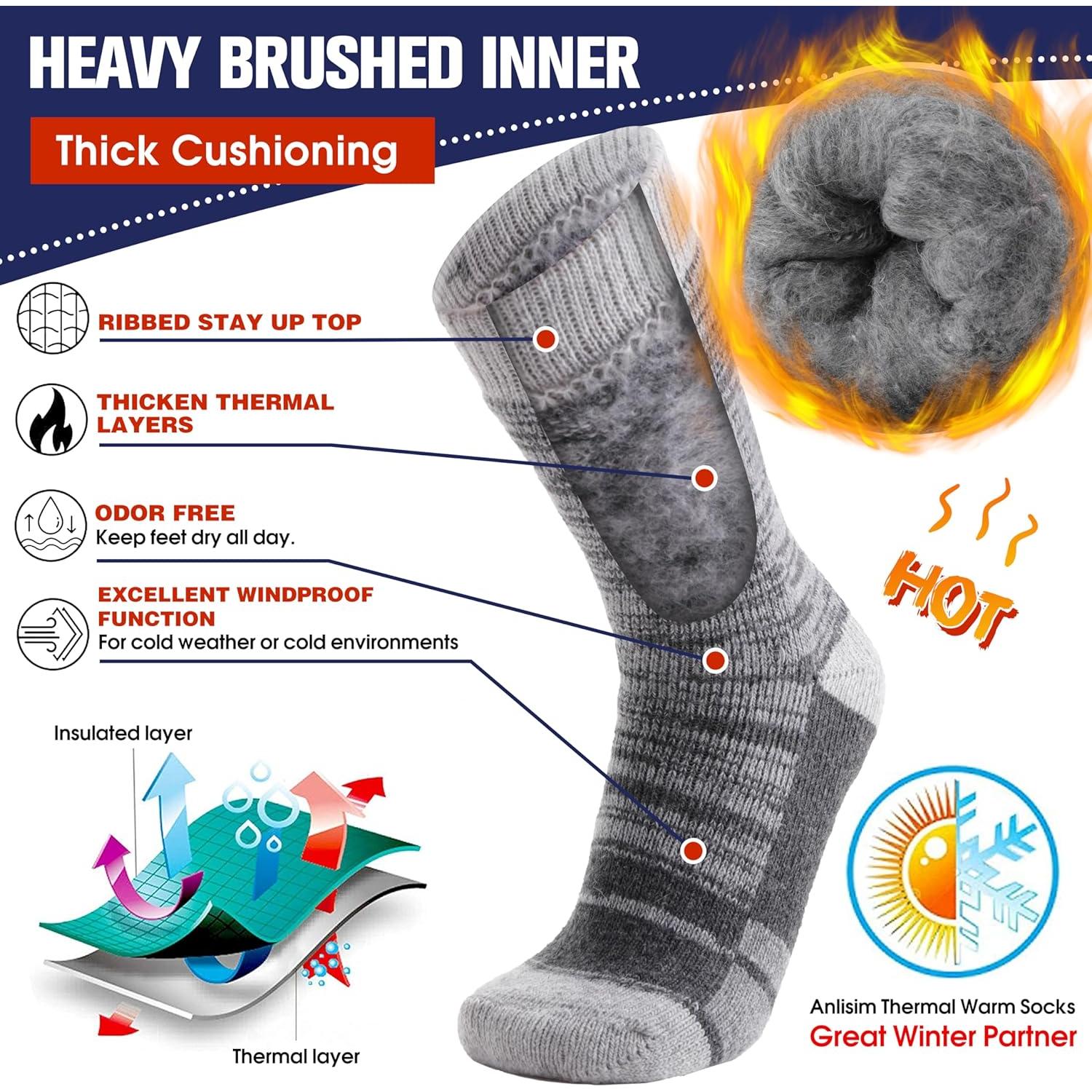 Calcetines Térmicos Anlisim 3 Pares Unisex Extra Gruesos