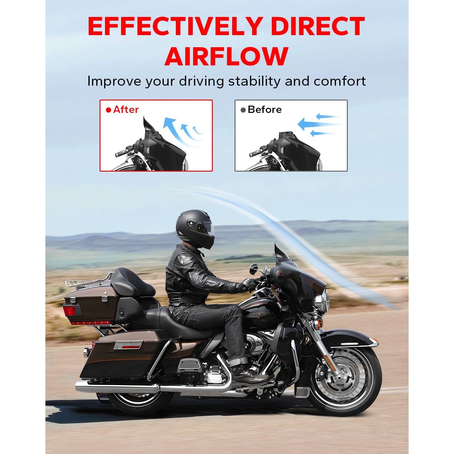 Parabrisas Negro 7" Amazicha para Harley Davidson 2014-2023