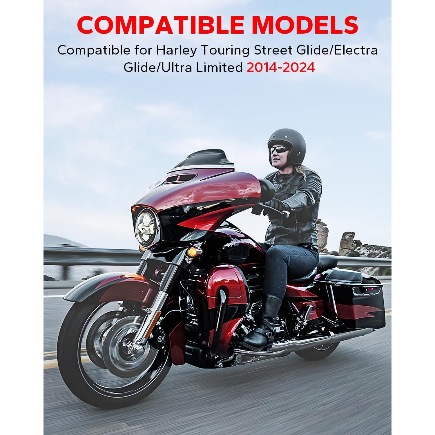 Parabrisas Negro 7" Amazicha para Harley Davidson 2014-2023