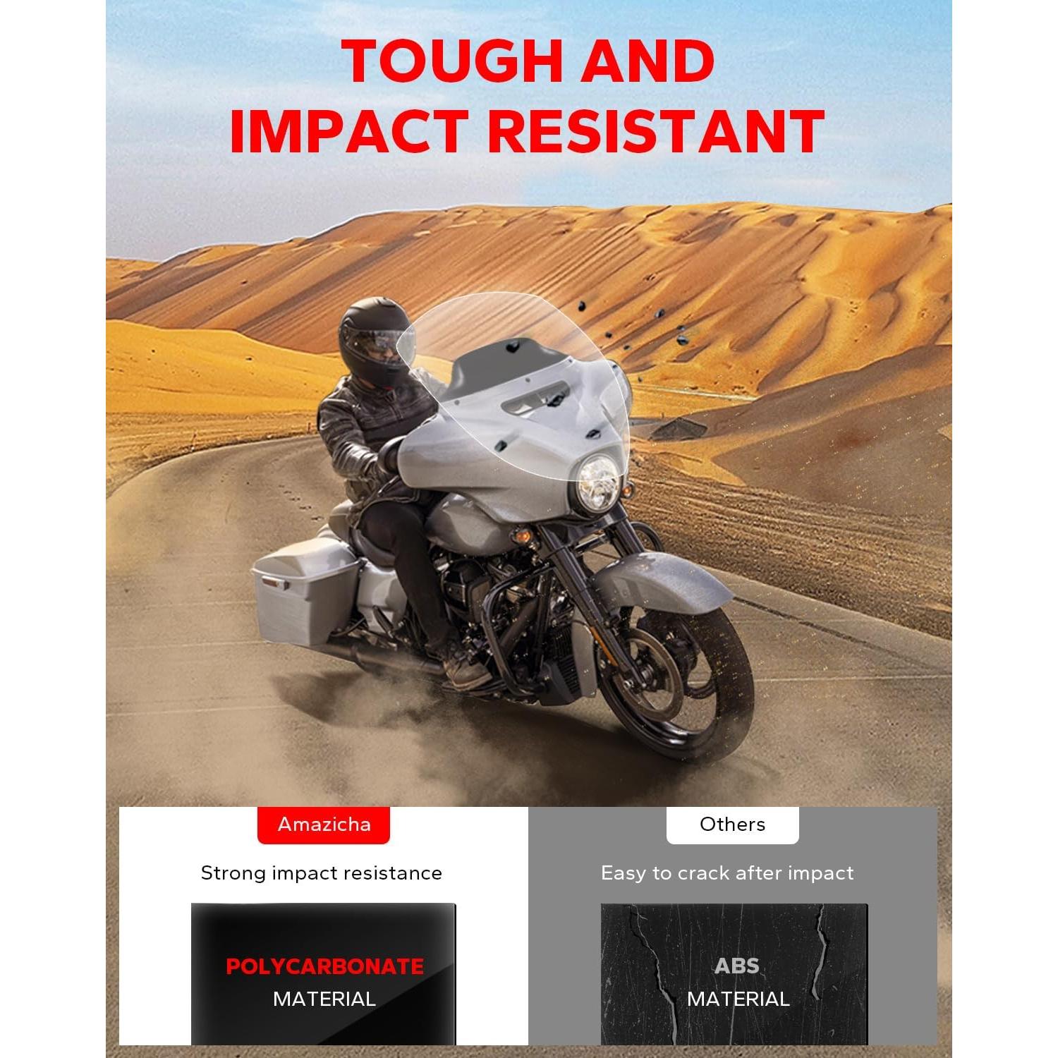 Parabrisas Negro 7" Amazicha para Harley Davidson 2014-2023