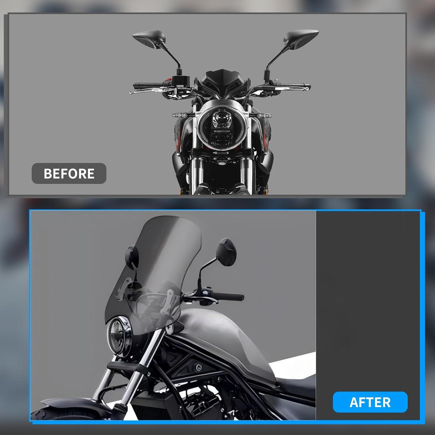 Parabrisas Ajustable TECTEK para Motocicleta Rebel 300/500 40 cm