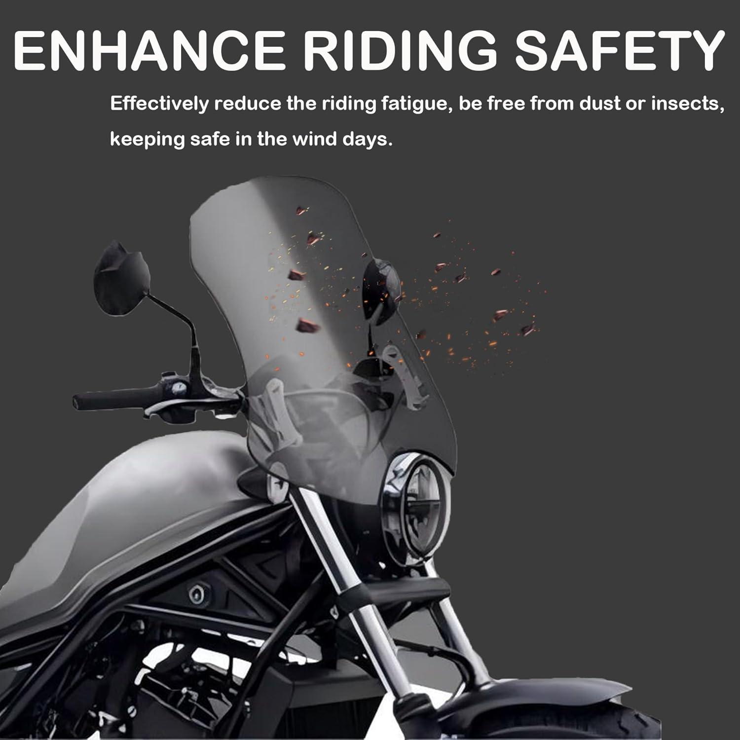 Parabrisas Ajustable TECTEK para Motocicleta Rebel 300/500 40 cm