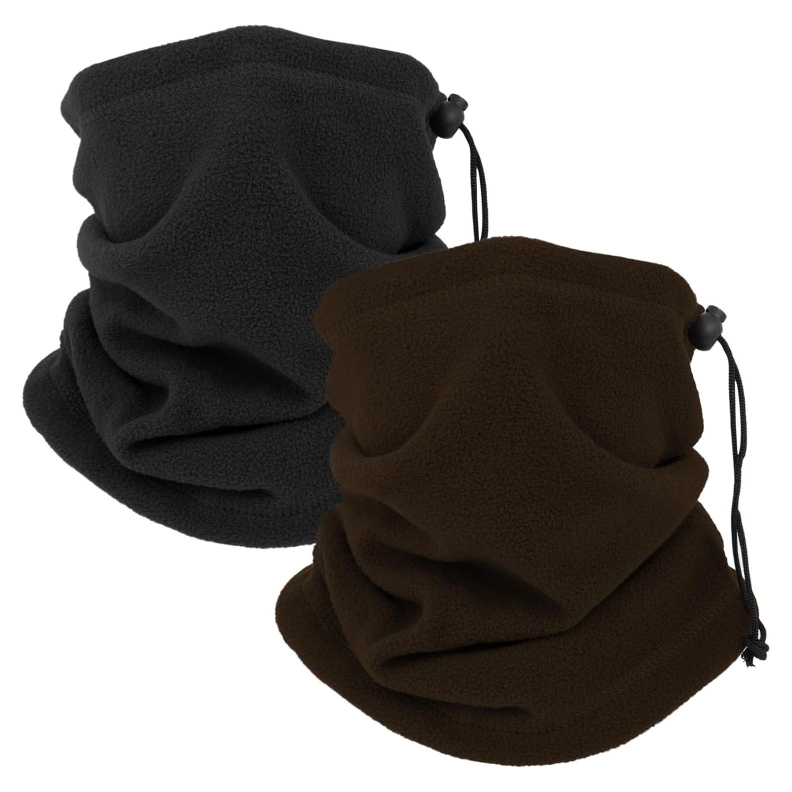 Calentador de Cuello de Invierno Forro Polar Unisex Negro Marrón