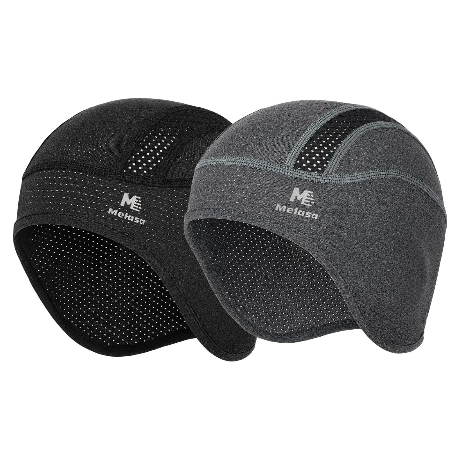 Gorro de Enfriamiento MELASA para Ciclismo y Running - Negro y Gris