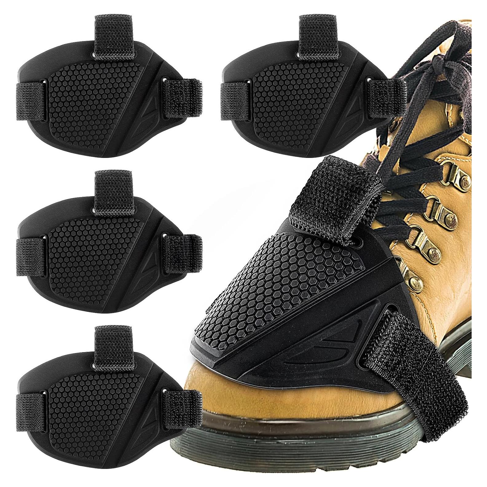 4 Almohadillas de Cambio de Motocicleta Goma Ajustables Negro