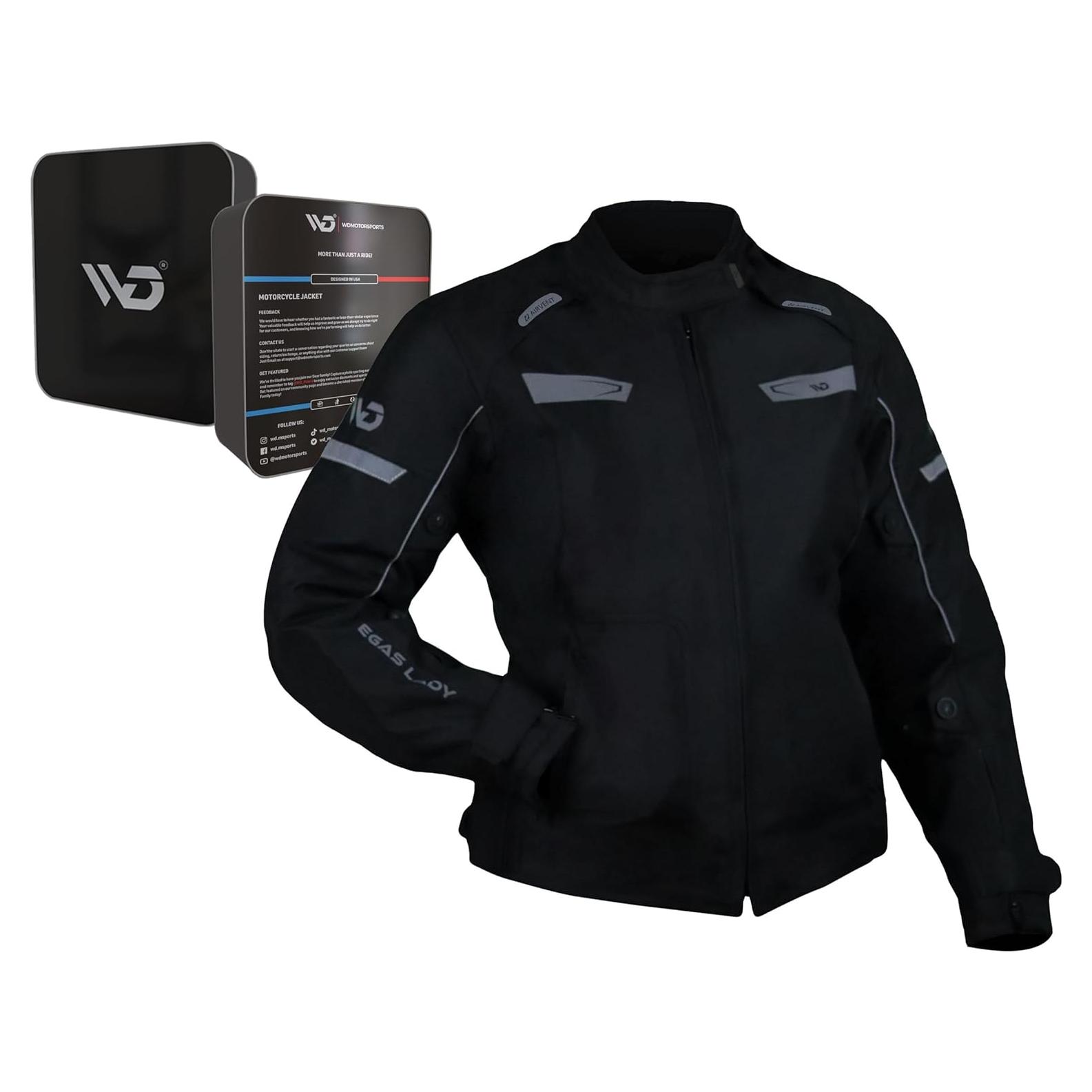 Chaqueta de motocicleta WD Vegas Lady para mujeres - Impermeable, Ajuste Slim, CE