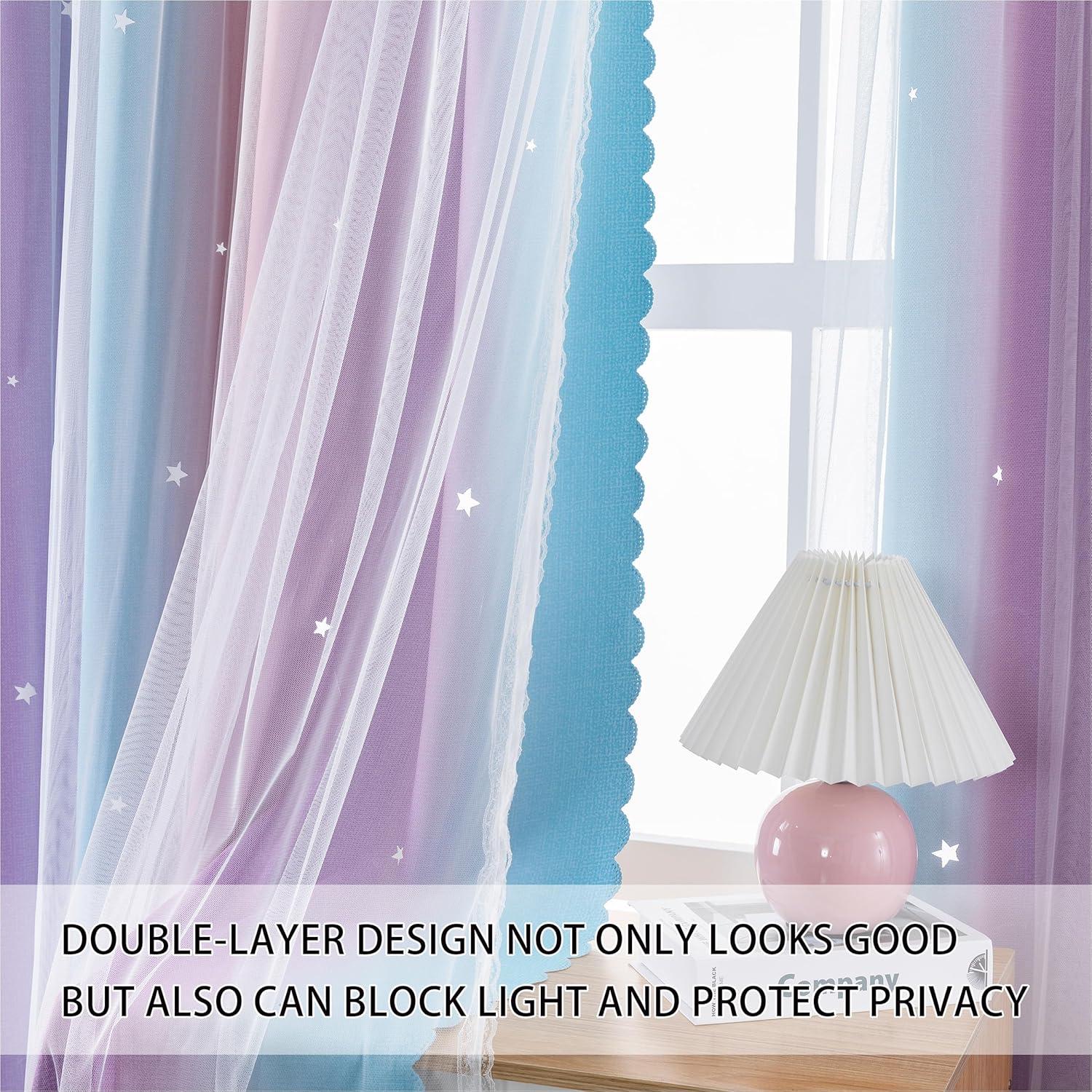 Cortina Opaca XiDi Rosa Púrpura 84x86 cm para Niñas