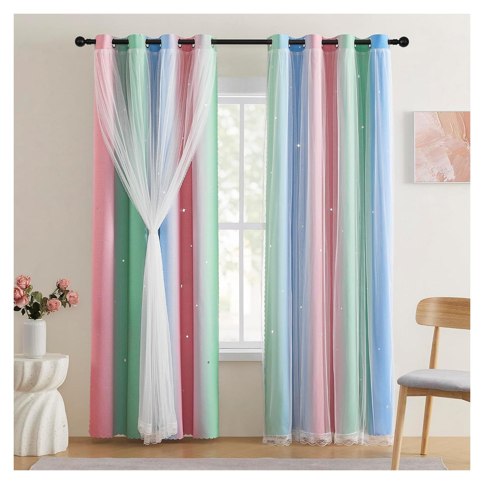 Cortina Opaca XiDi Arcoíris 52x160 cm para Niñas