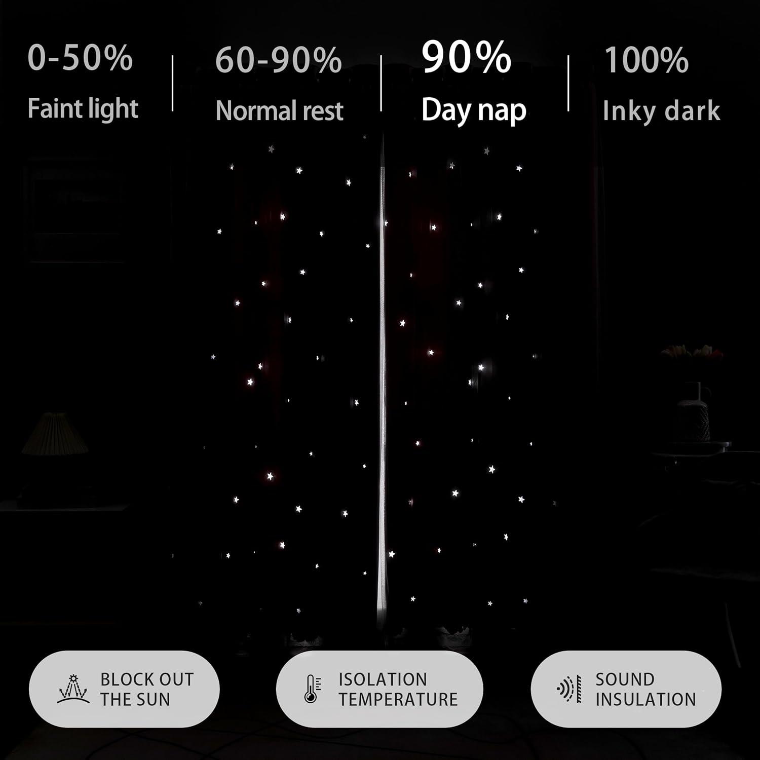 Cortina Opaca XiDi Arcoíris para Dormitorio de Niñas Rosa