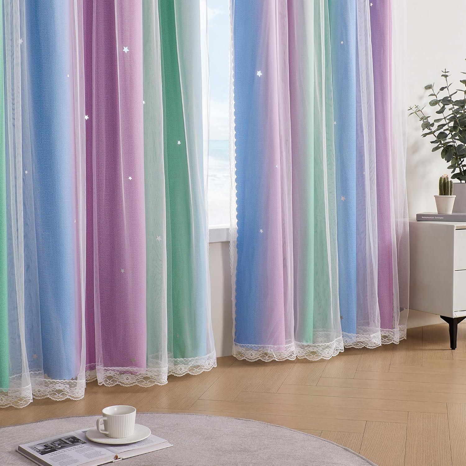 Cortina Opaca XiDi Arcoíris para Niños 86x213 cm 1 Panel