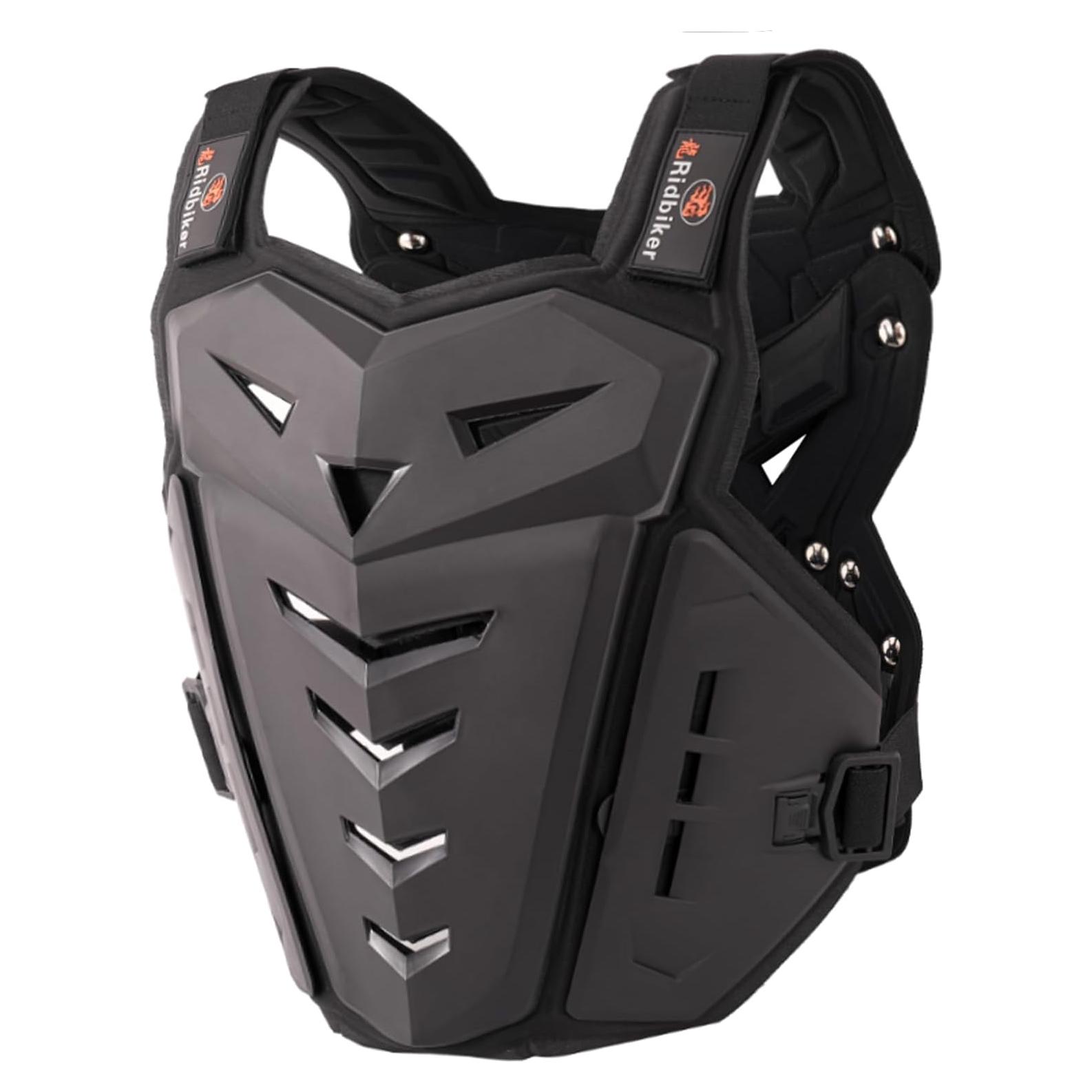 Chaleco de Armadura RIDBIKER Negro Ajustable para Motocicleta