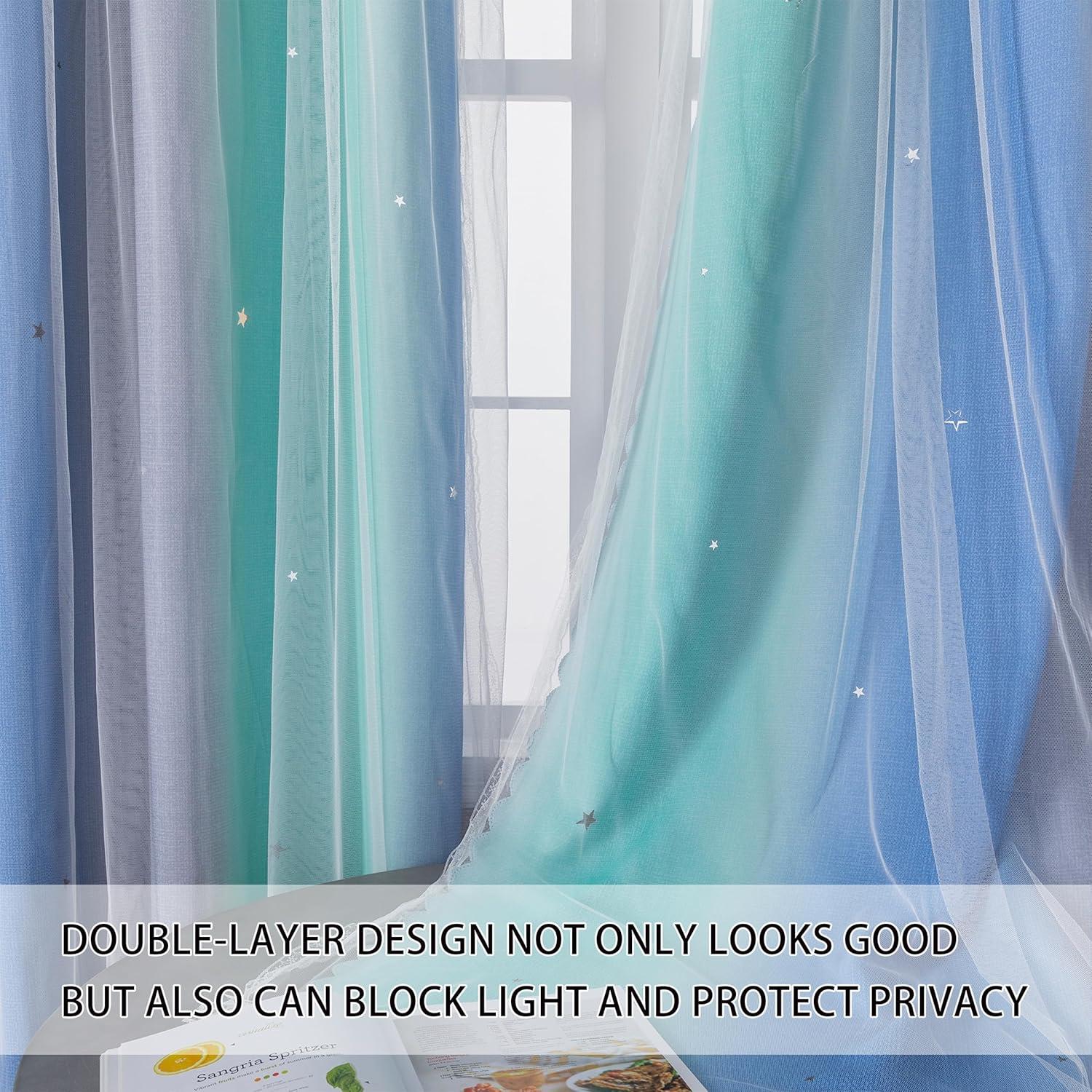 Cortina Opaca XiDi Arcoíris para Dormitorio de Niñas