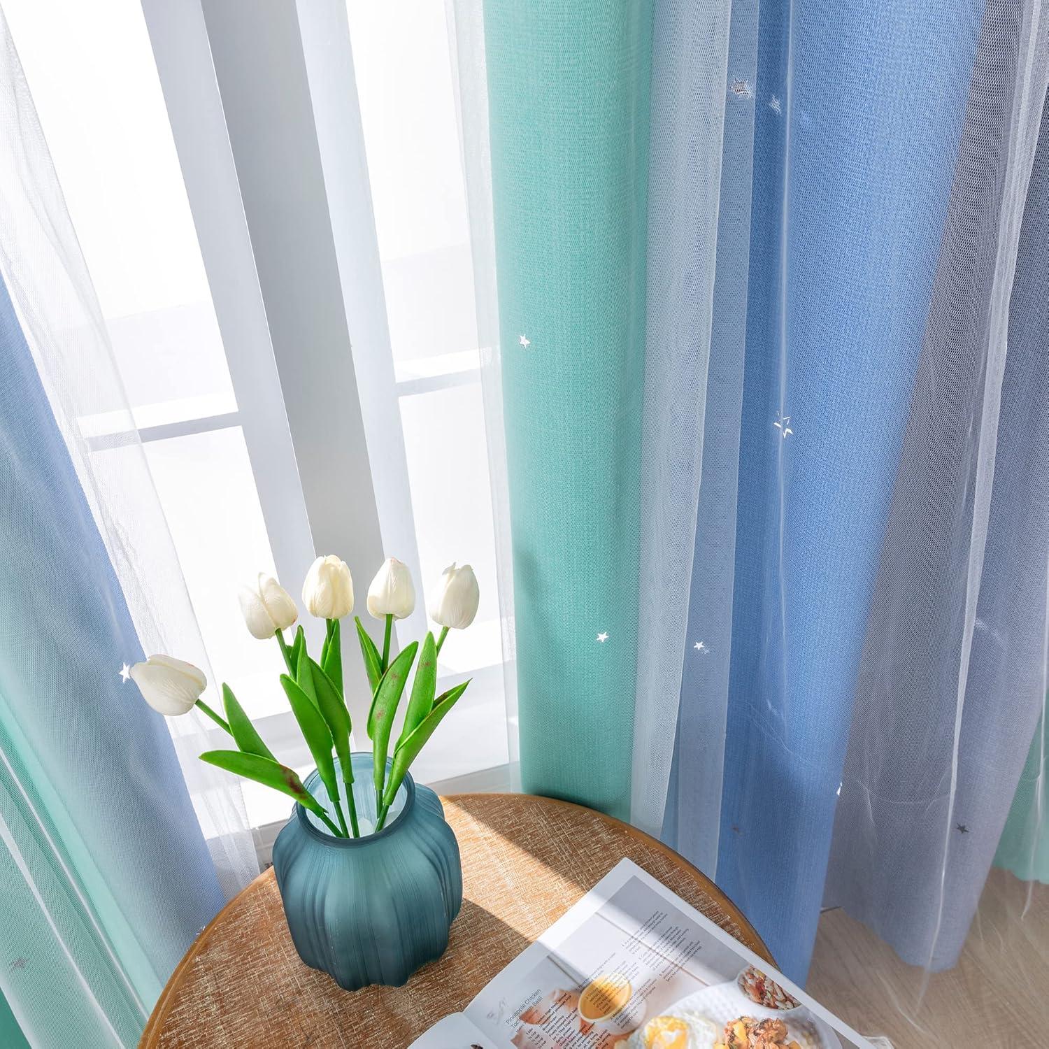 Cortina Opaca XiDi Arcoíris para Dormitorio de Niñas