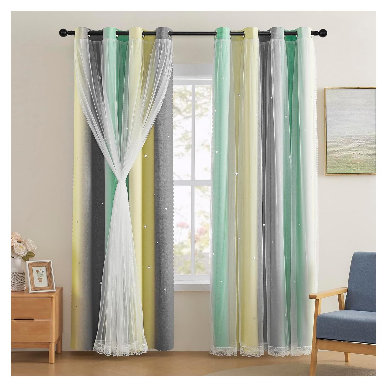 Cortina Opaca XiDi Arcoíris 34x183 cm para Niños