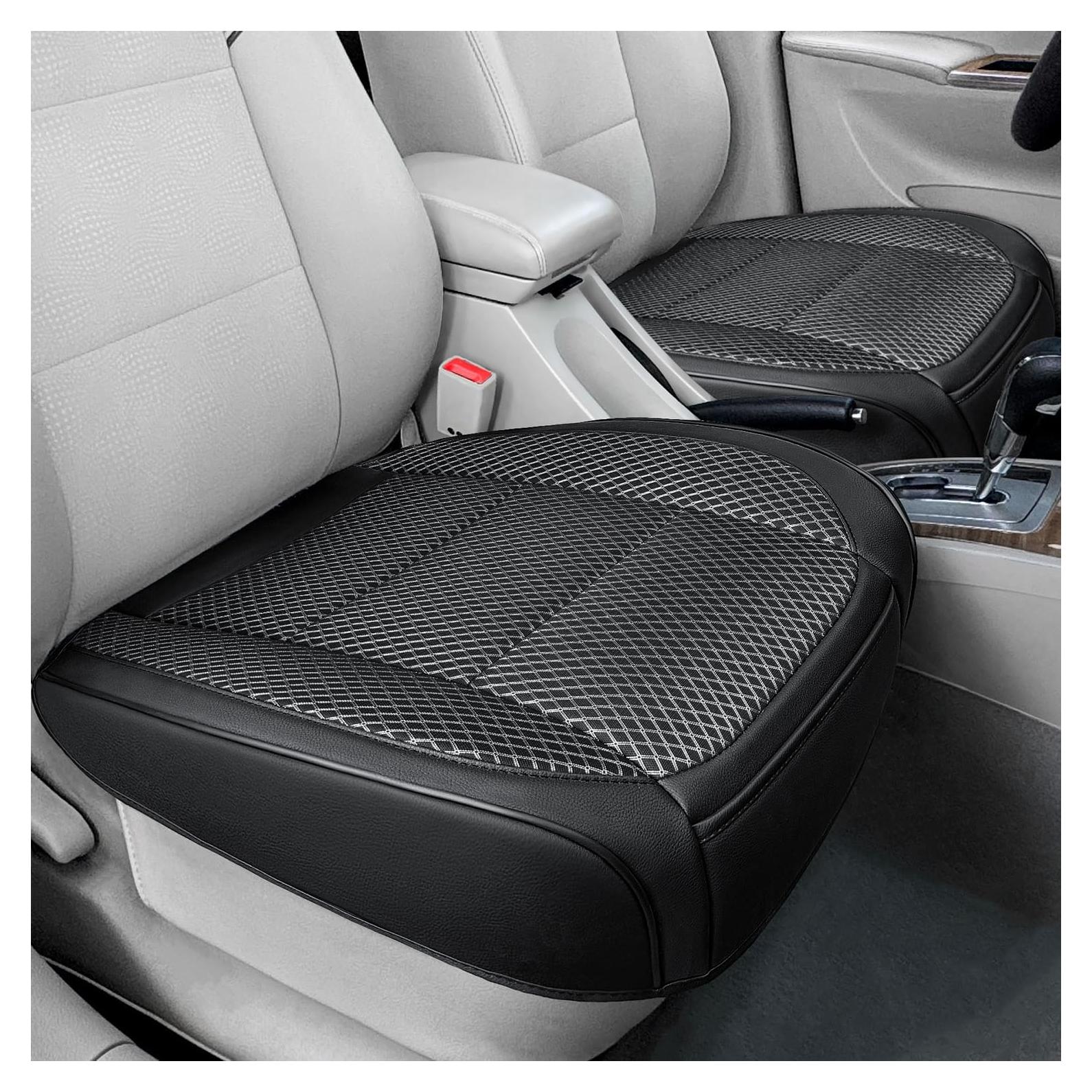 Fundas de Asiento de Coche Qinlive 2 PCS Negras Transpirables