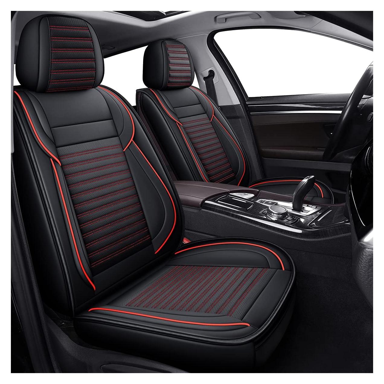 Cubre Asientos de Auto LINGVIDO, Cuero Sintético Rojo, Universal