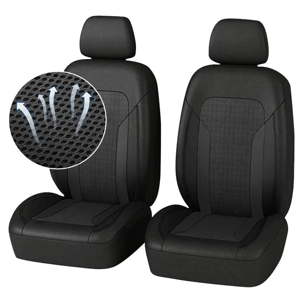 Fundas de Asiento de Coche Refrigerantes Carleef Negro
