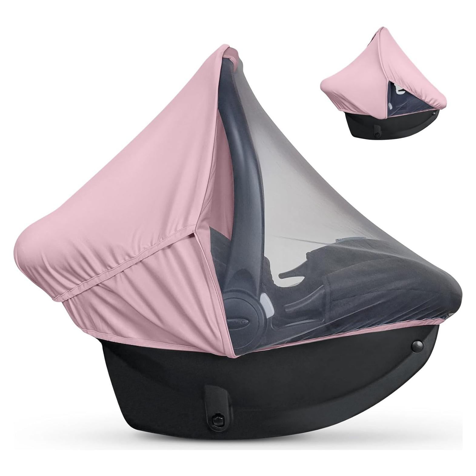 Cubierta de Asiento de Coche 2-en-1 liuliuby Rosa UV y Antimosquitos
