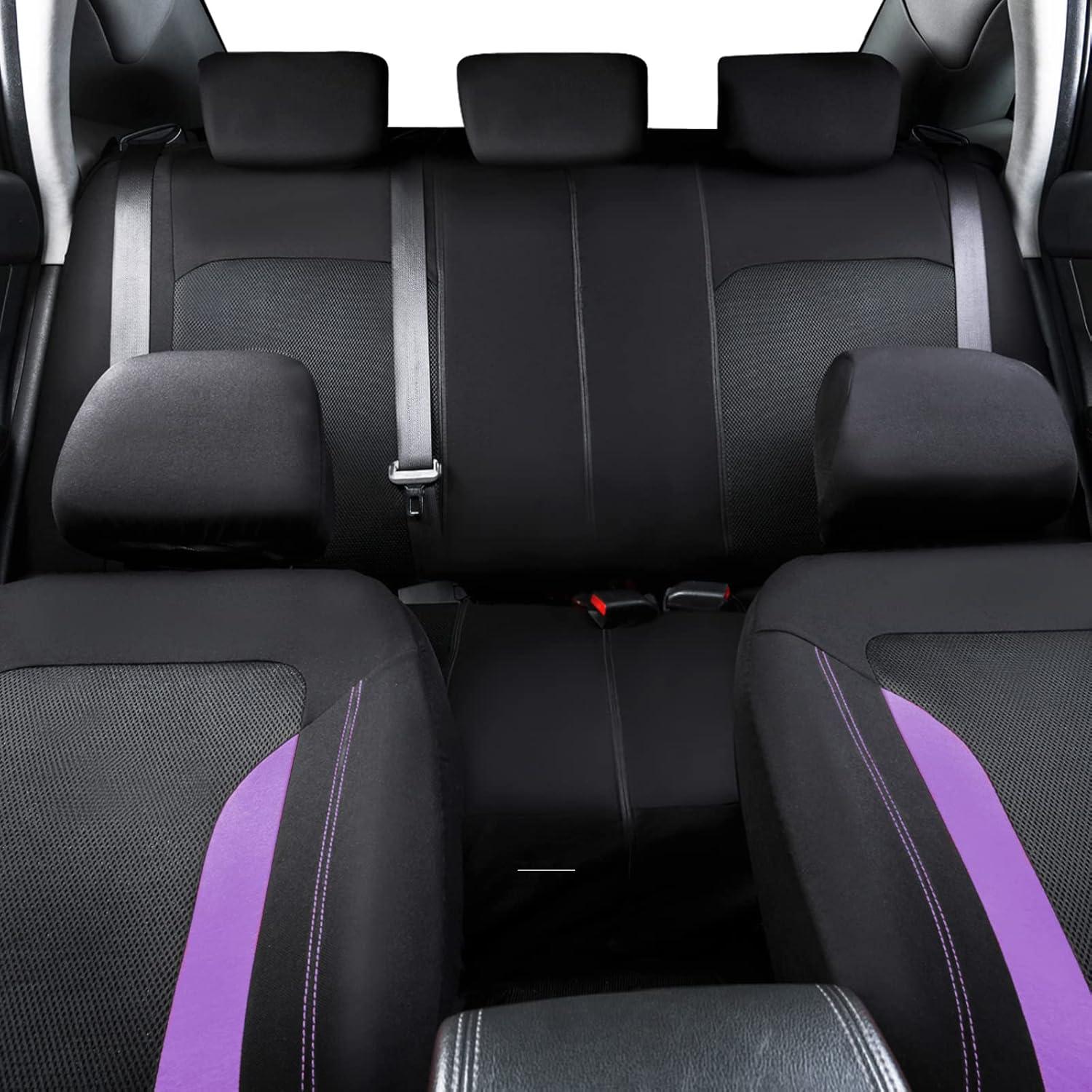 Funda de Asiento de Coche CAR PASS 3D Transpirable Negra y Púrpura
