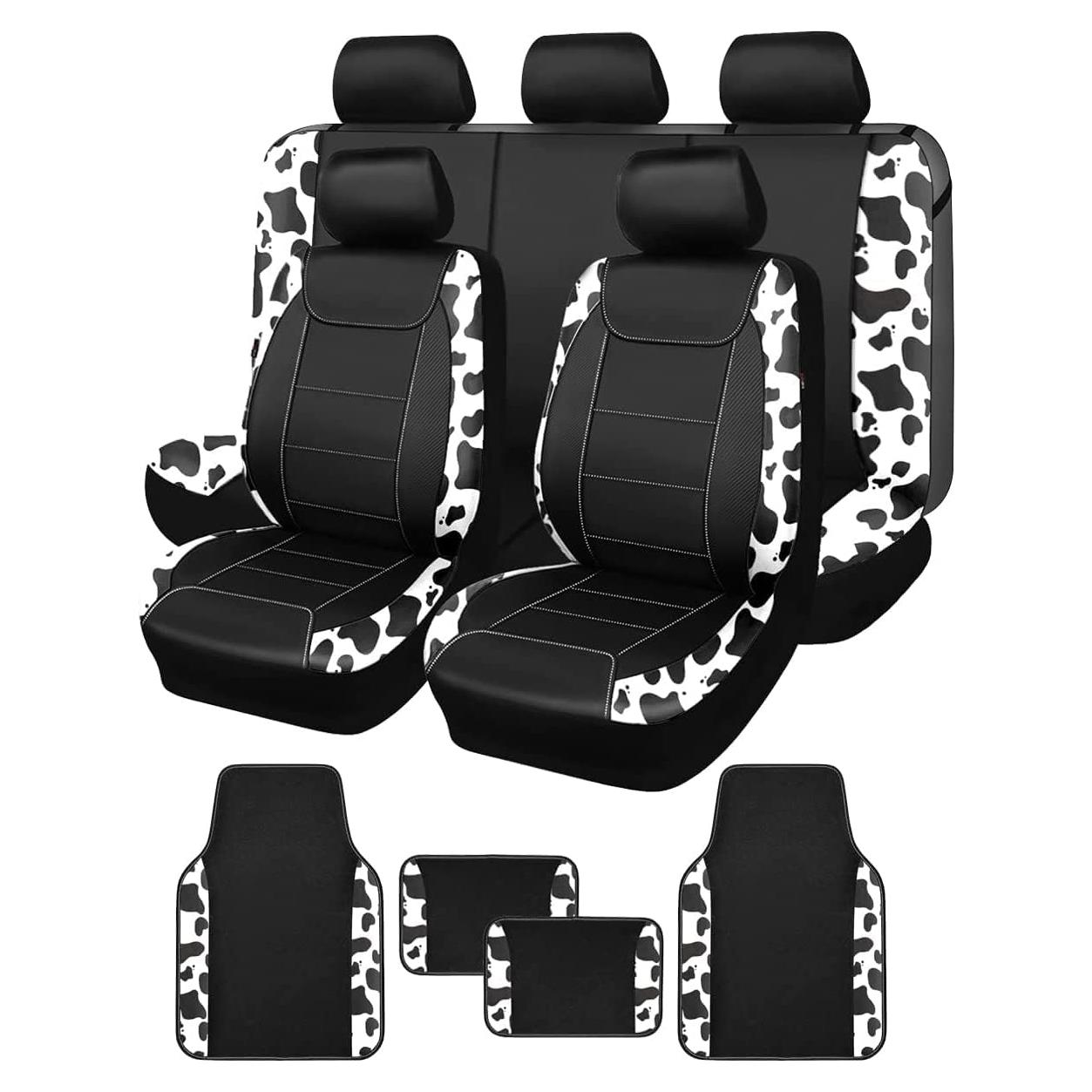 Cubiertas de Asientos de Coche Flying Banner Juego Completo Negro