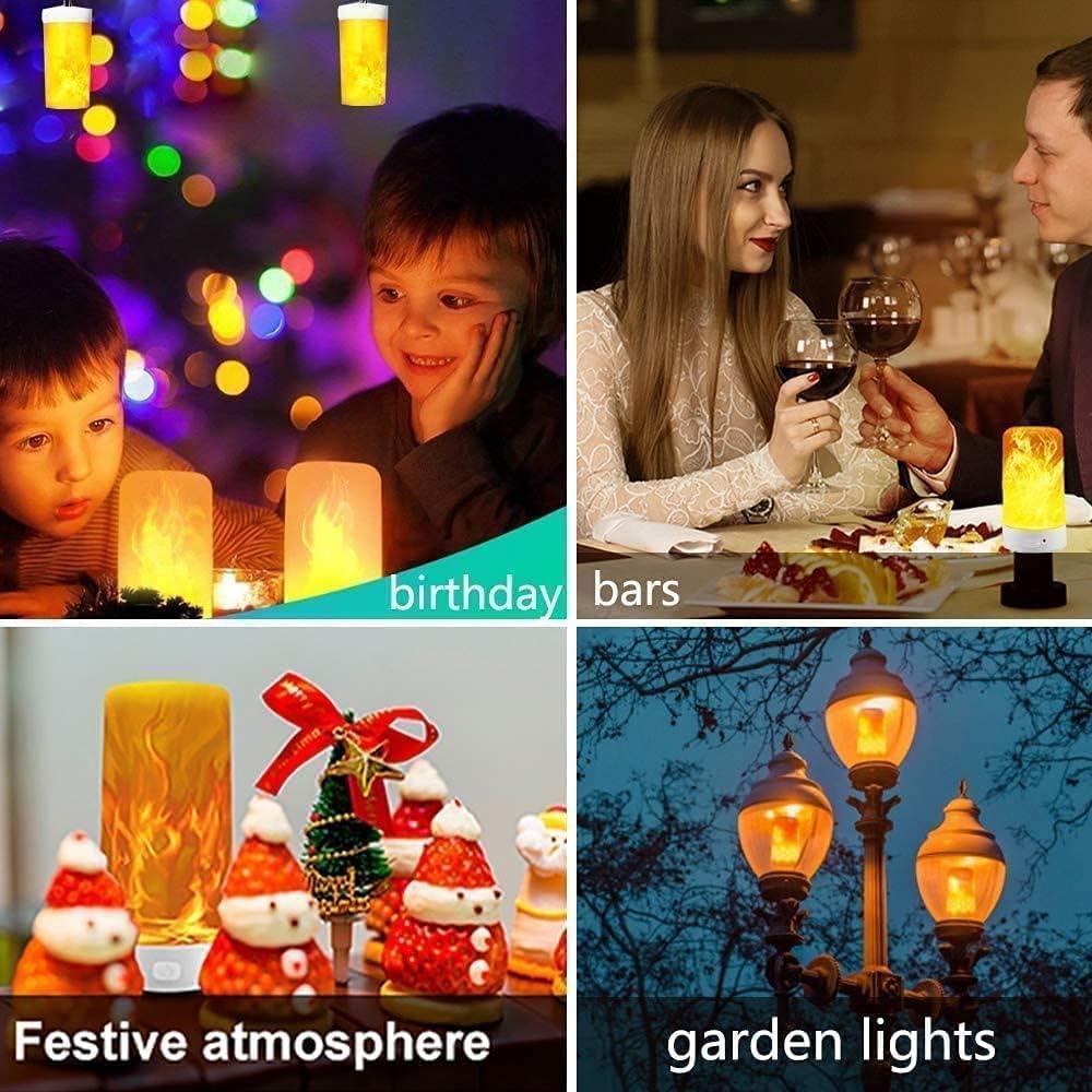 Lámpara LED Efecto Llama Bolanwich, Recargable USB, 4 Modos