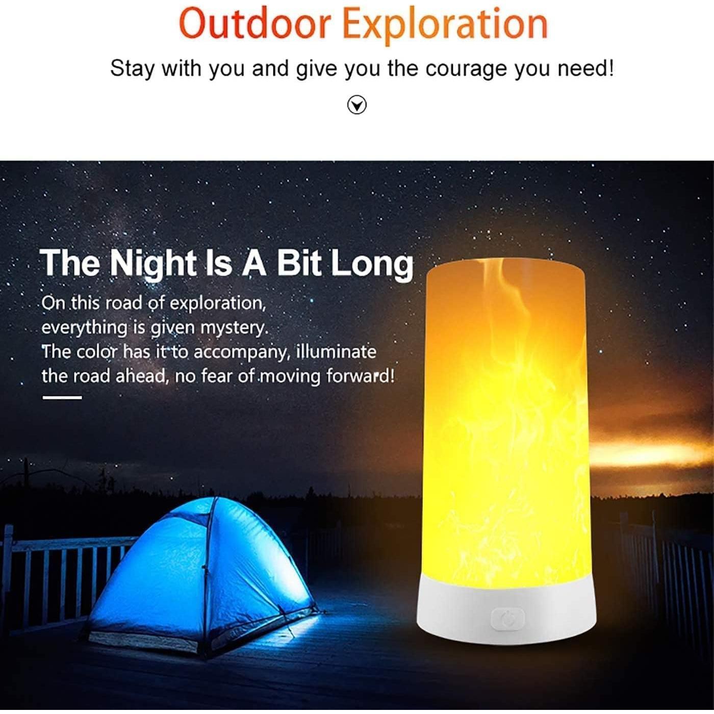 Lámpara LED Efecto Llama Bolanwich, Recargable USB, 4 Modos