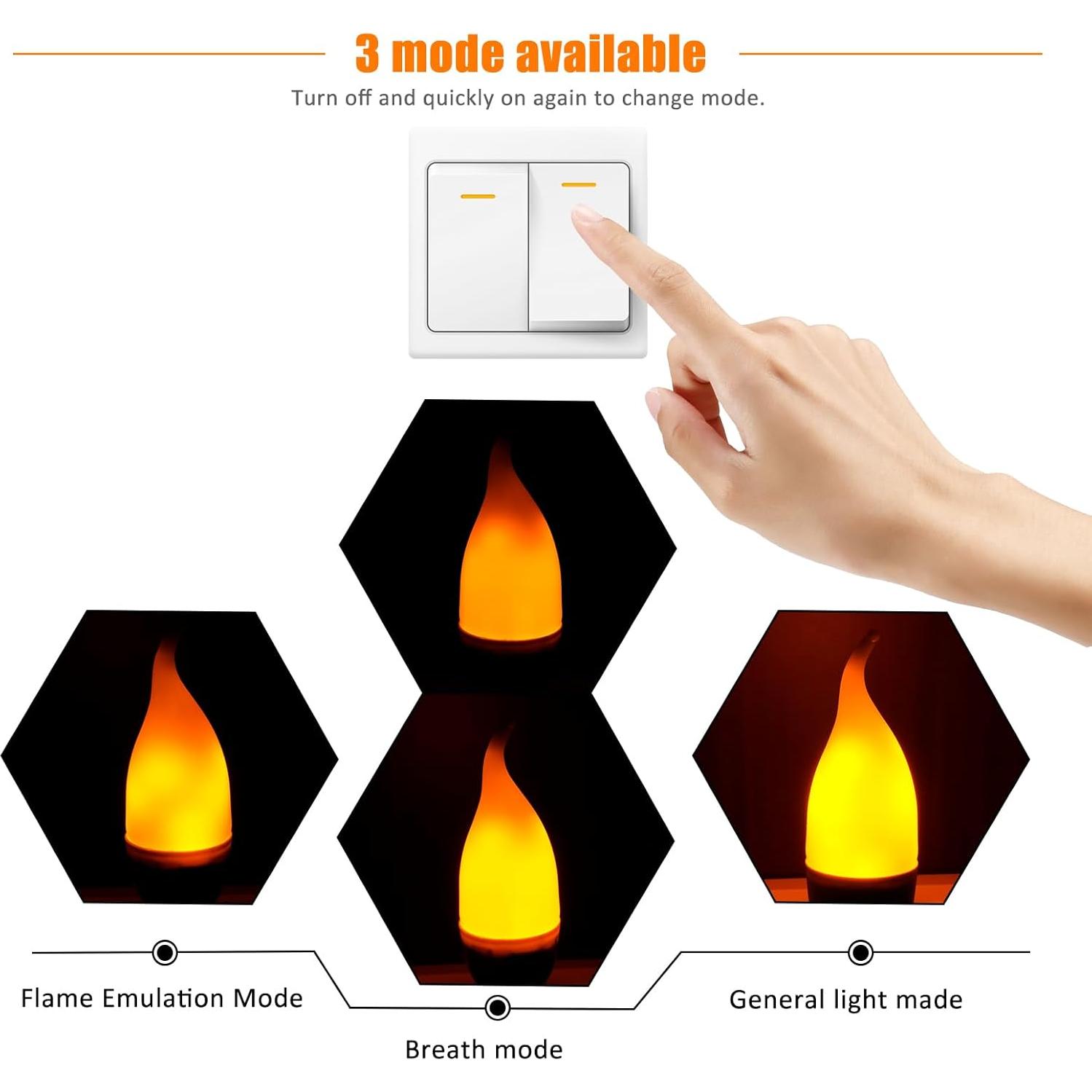 Bombillas LED E26 Bestview Efecto Llama 2 Piezas 13 cm