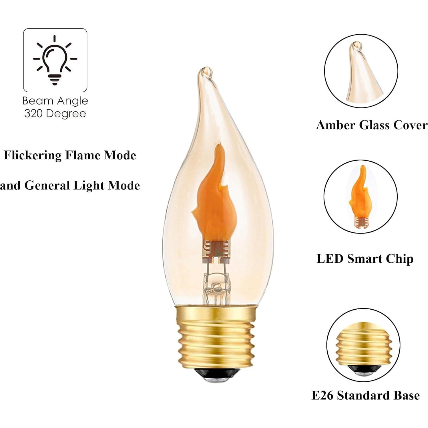 Bombilla LED E26 Efecto Llama Parpadeante Sunaiony - 2 Modos