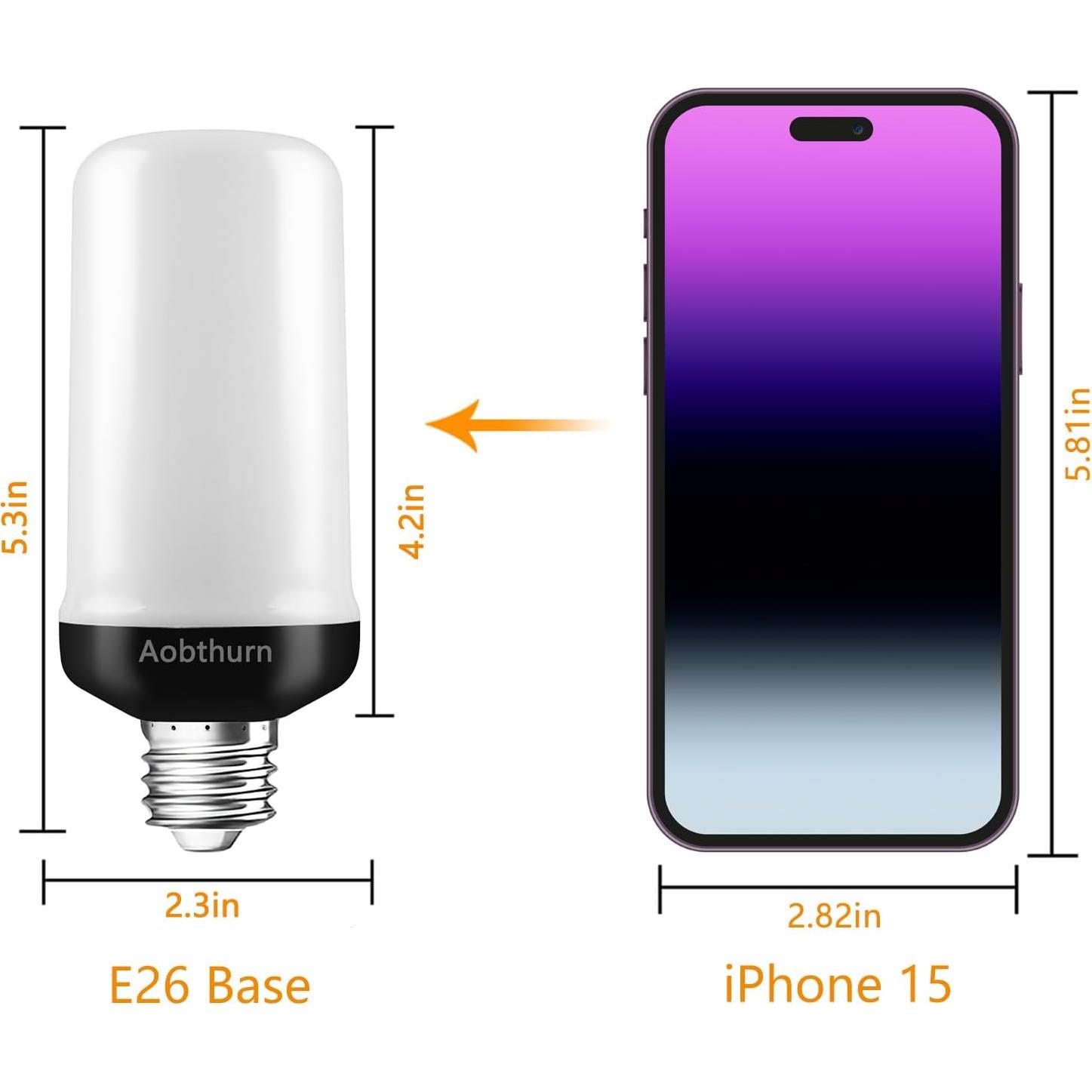 Bombillas LED E26 de Llama Simulada 3W - 4 Paquete