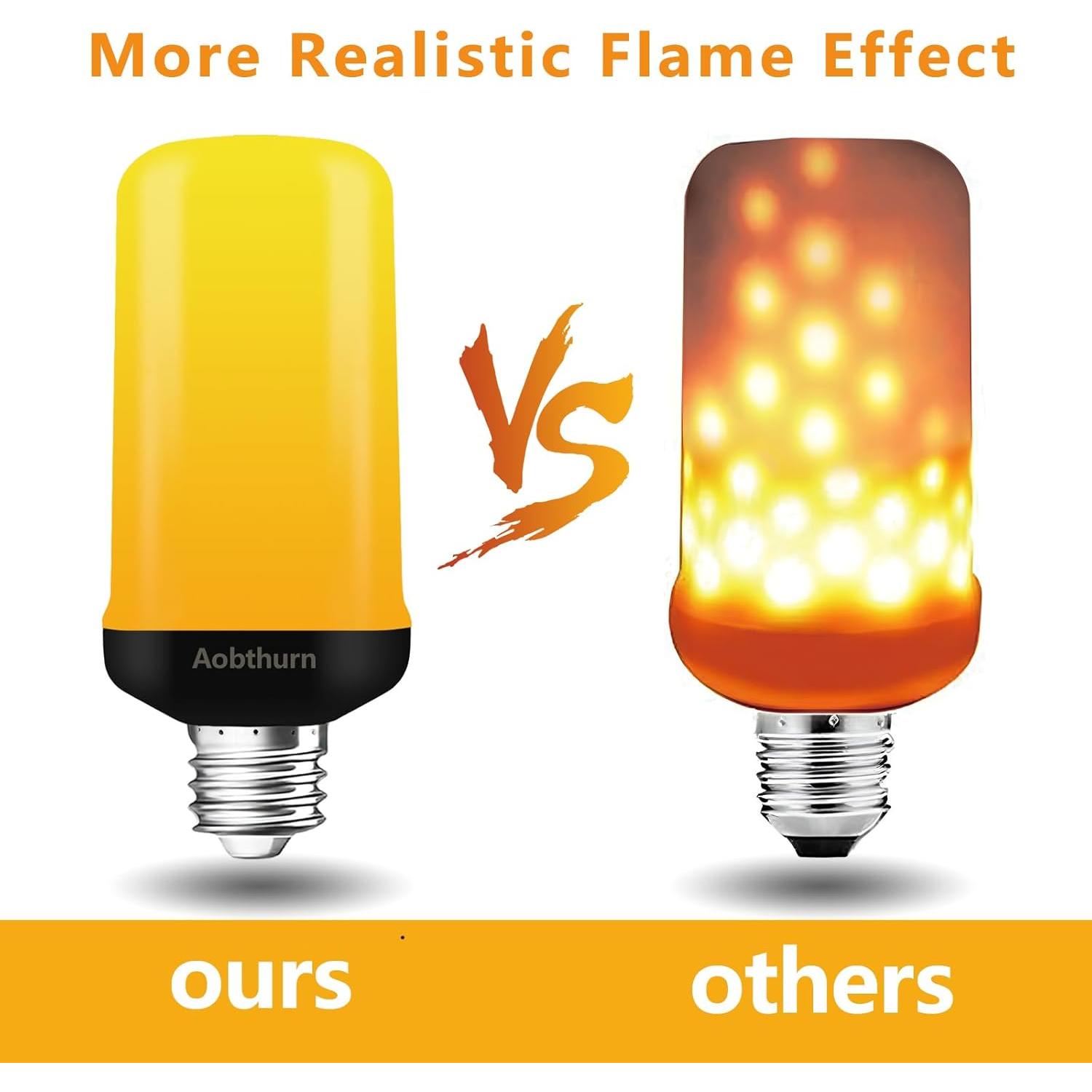 Bombillas LED E26 de Llama Simulada 3W - 4 Paquete