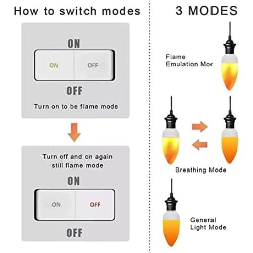 Bombilla LED Efecto Llama E26 4W Amarillo Cálido para Decoración