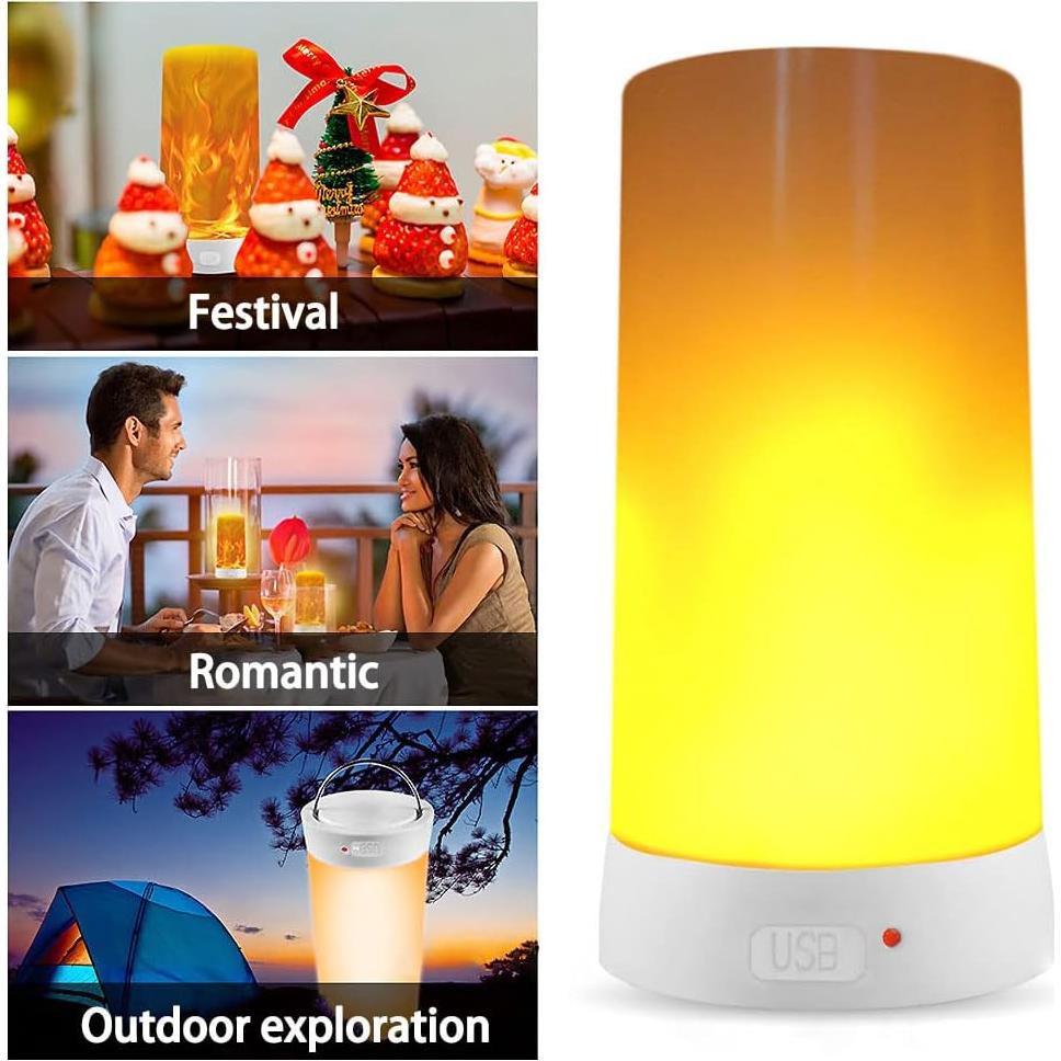 Luz de Efecto Llama LED Kitmose 13cm Recargable USB 4 Modos