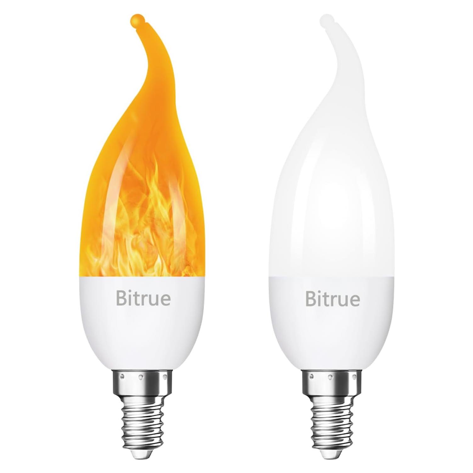 Bombilla LED de Llama Bitrue E12 - 3 Modos, 2 Paquete