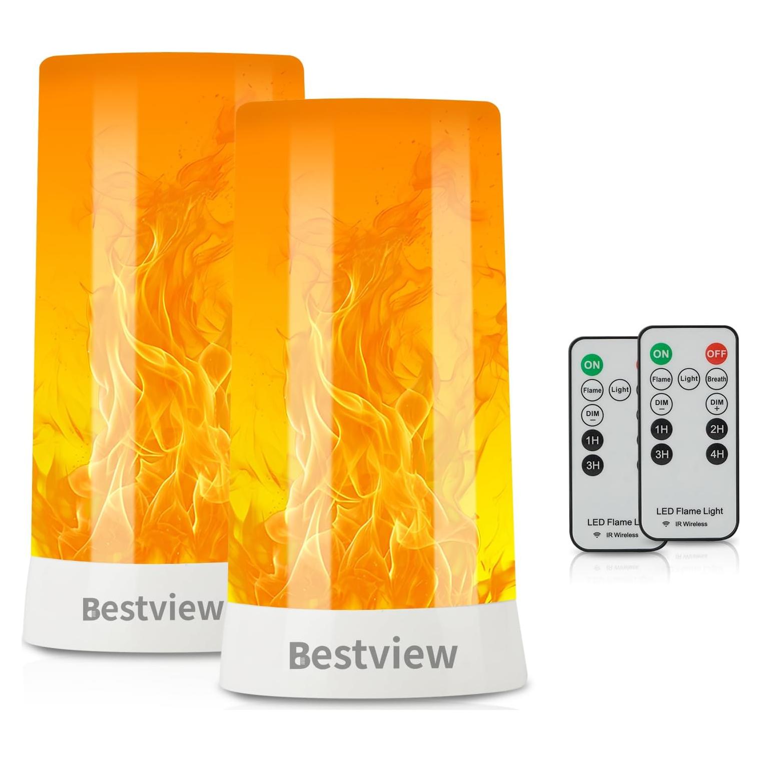 Lámpara LED de Llama con Control Remoto y Temporizador - 2 Piezas
