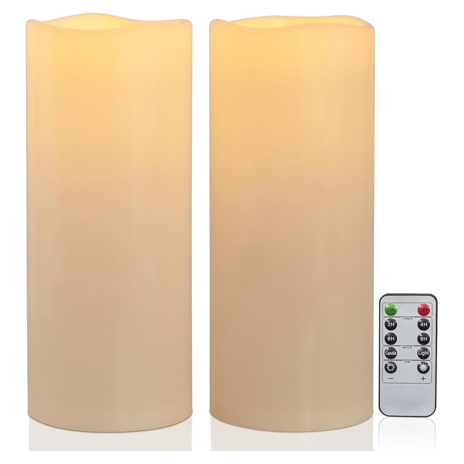 Velas LED Flameless Impermeables Yongmao 30.5 cm Juego de 2