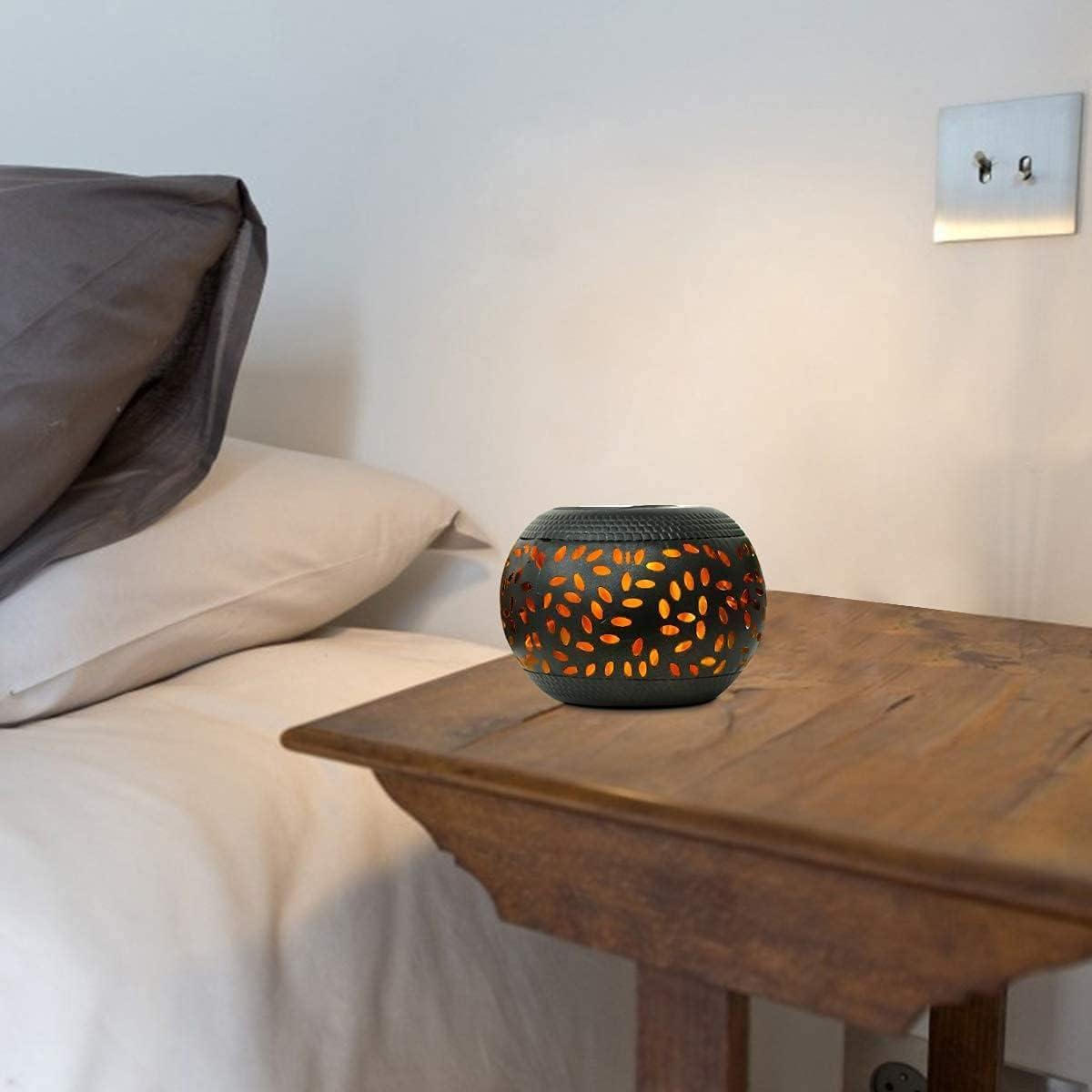 Lámpara de Mesa Solar Pearlstar Negra - Llama Parpadeante IP44