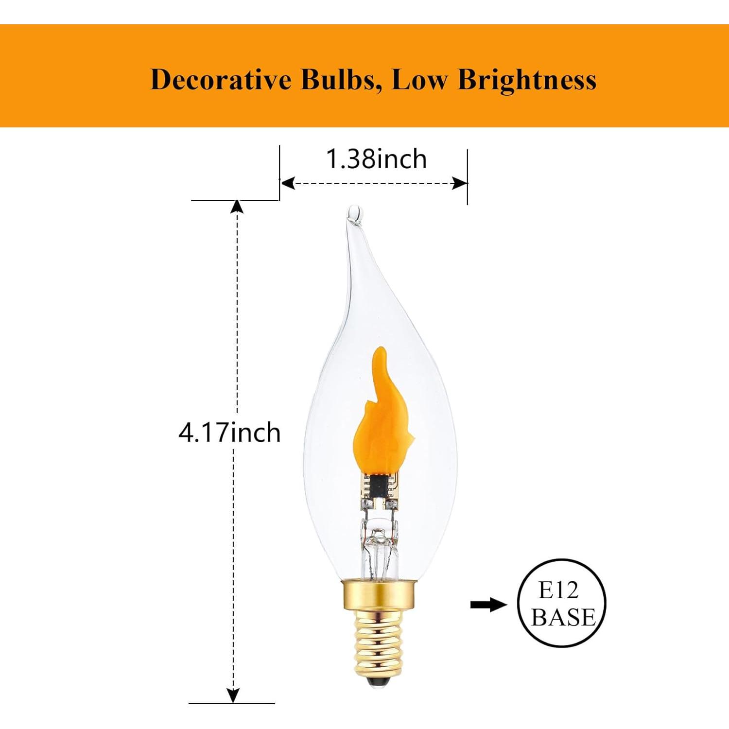 Bombillas LED E12 de Llama Parpadeante Sunaiony - Paquete de 6